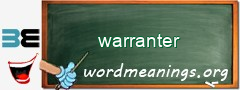 WordMeaning blackboard for warranter